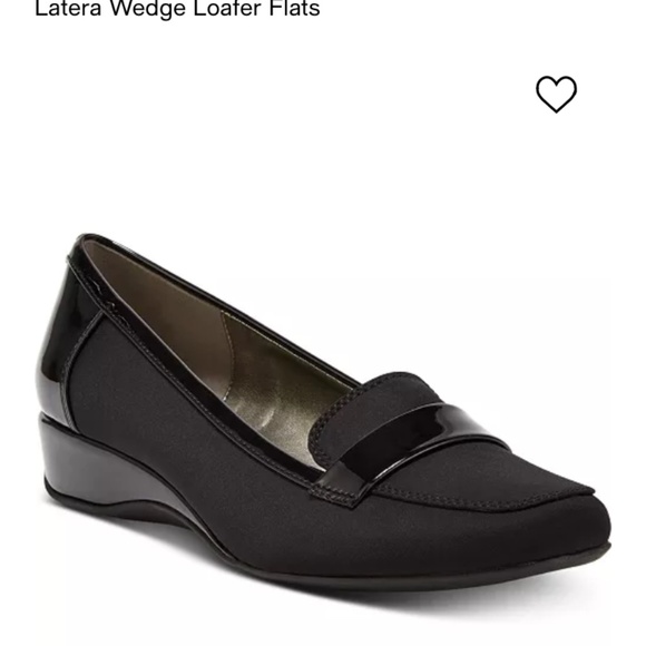 Bandolino Latera Black Wedge Slip-On Loafer Flats Faux Leather Size 6 VGUC - Picture 12 of 14